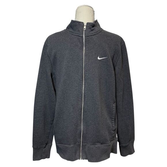 Nike Heather Gray Cotton Blend Jacket Size Extra Large - Picture 1 of 13